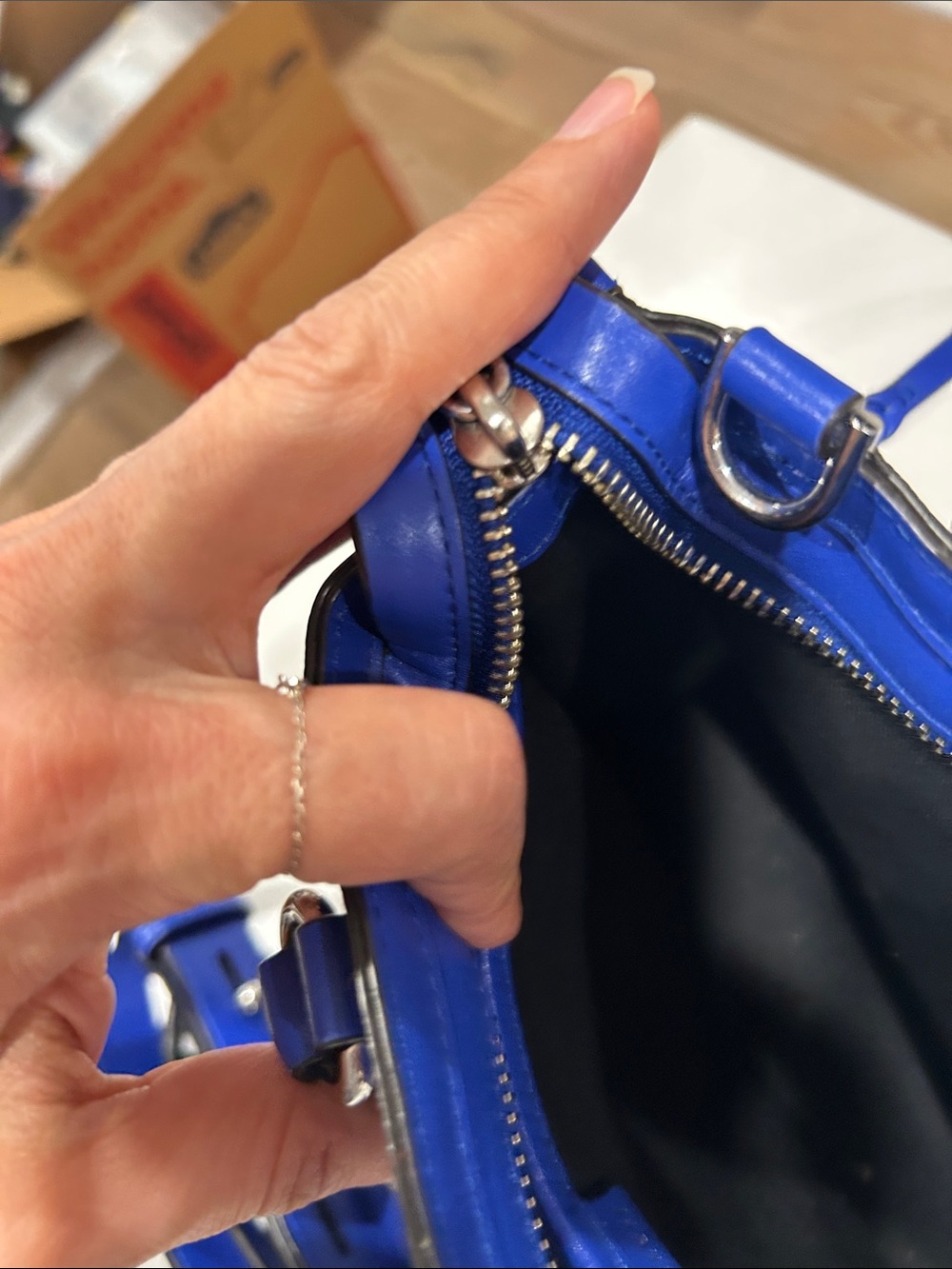 Rebecca Minkoff MICRO Bedford Zip Satchel (Bright Blue) - Picture 5 of 15